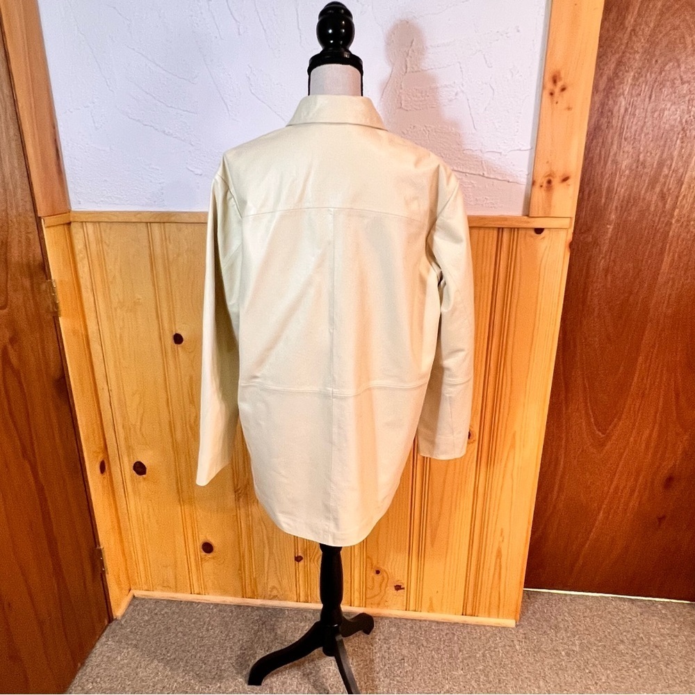 Holzweiler Flora Creamy Yellow Leather Jacket Sz-M - Picture 5 of 12